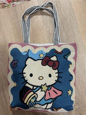 Sanrio Hello Kitty Navy Blue, Pink & Cream Canvas Tote